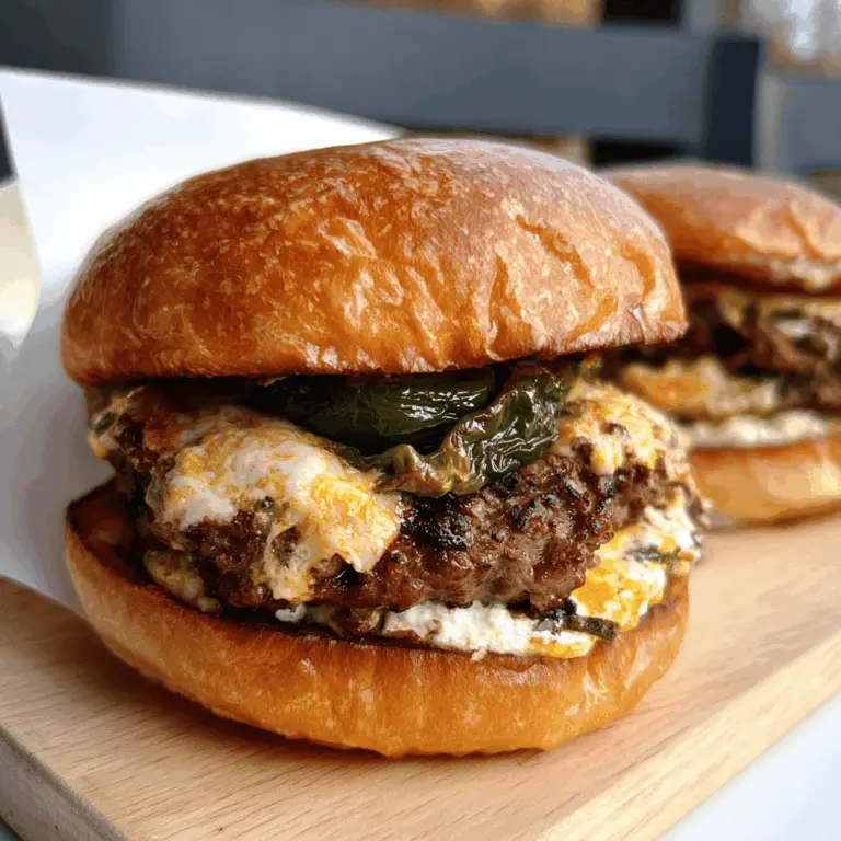 Cheesy Poblano Popper Burger Recipe