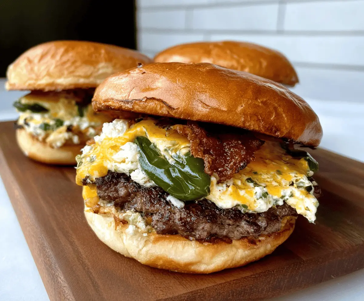 Cheesy Poblano Popper Burger Recipe