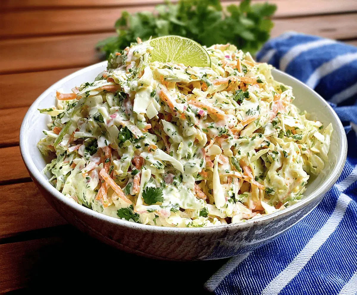 Easy Creamy Cilantro Lime Coleslaw Recipe