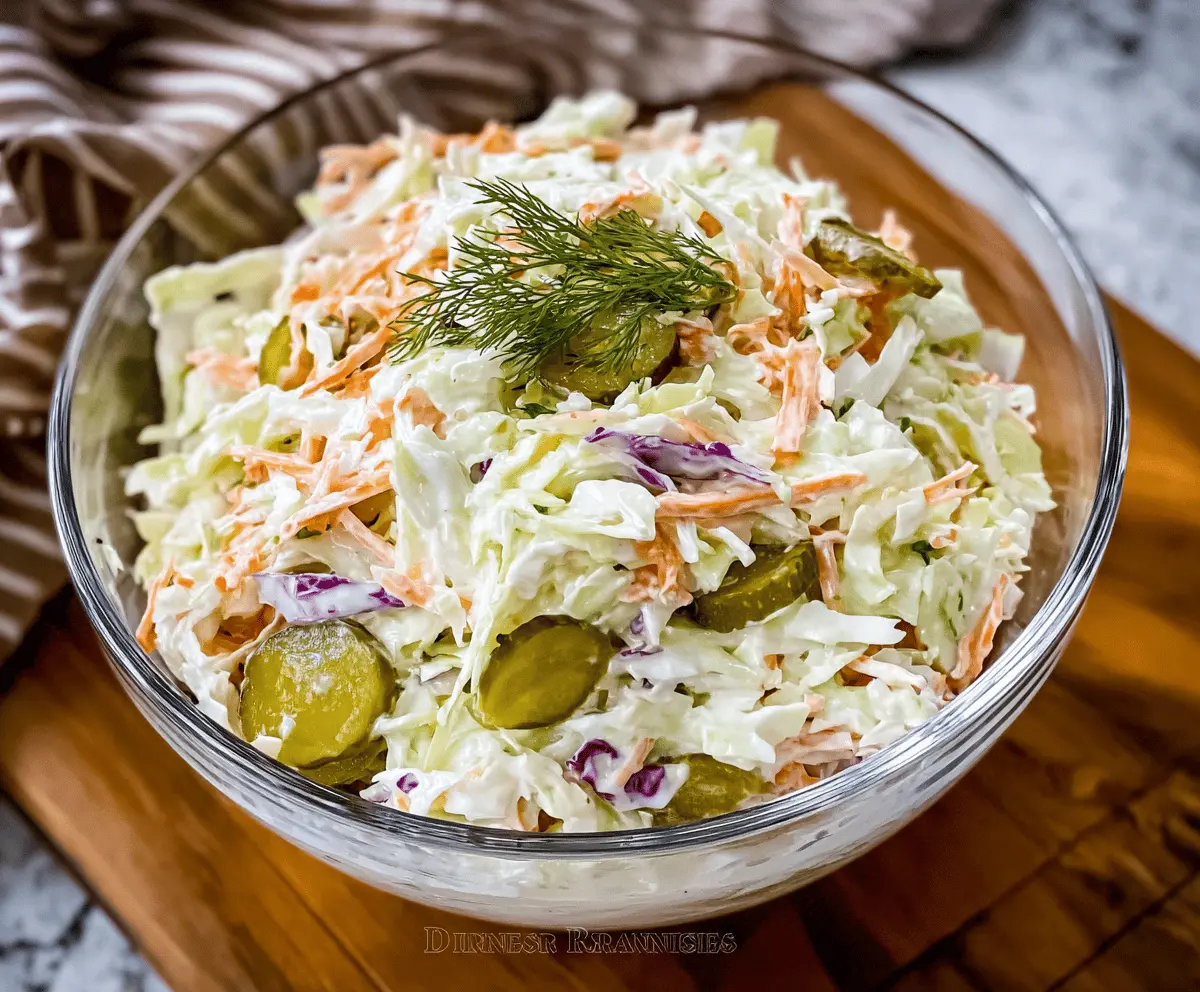 Easy Dill Pickle Coleslaw Recipe