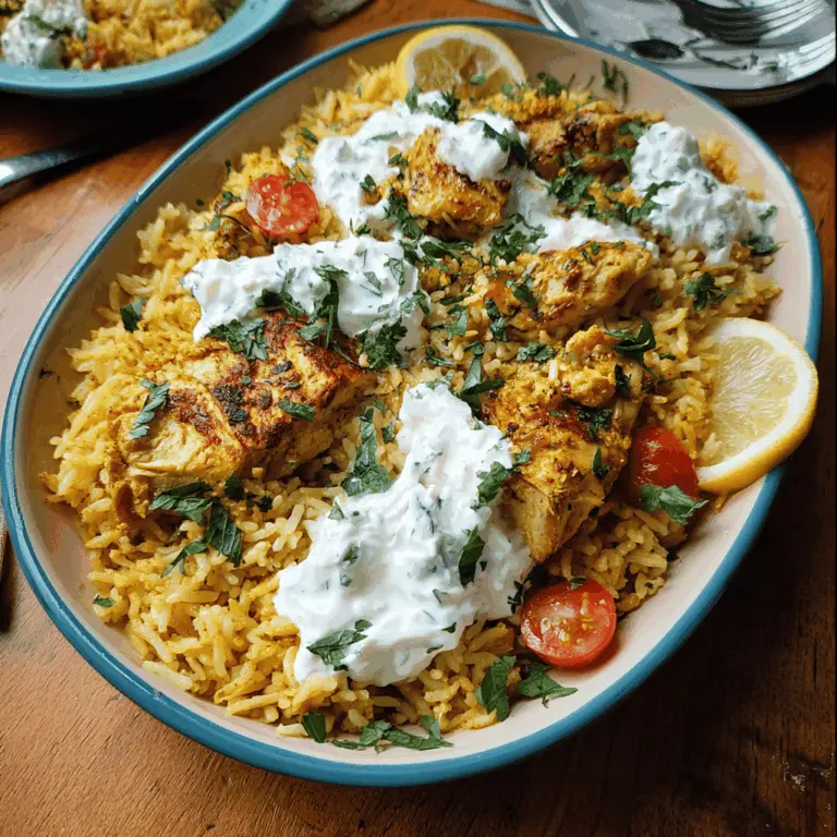 Easy Dump and Bake Chicken with Tzatziki Rice