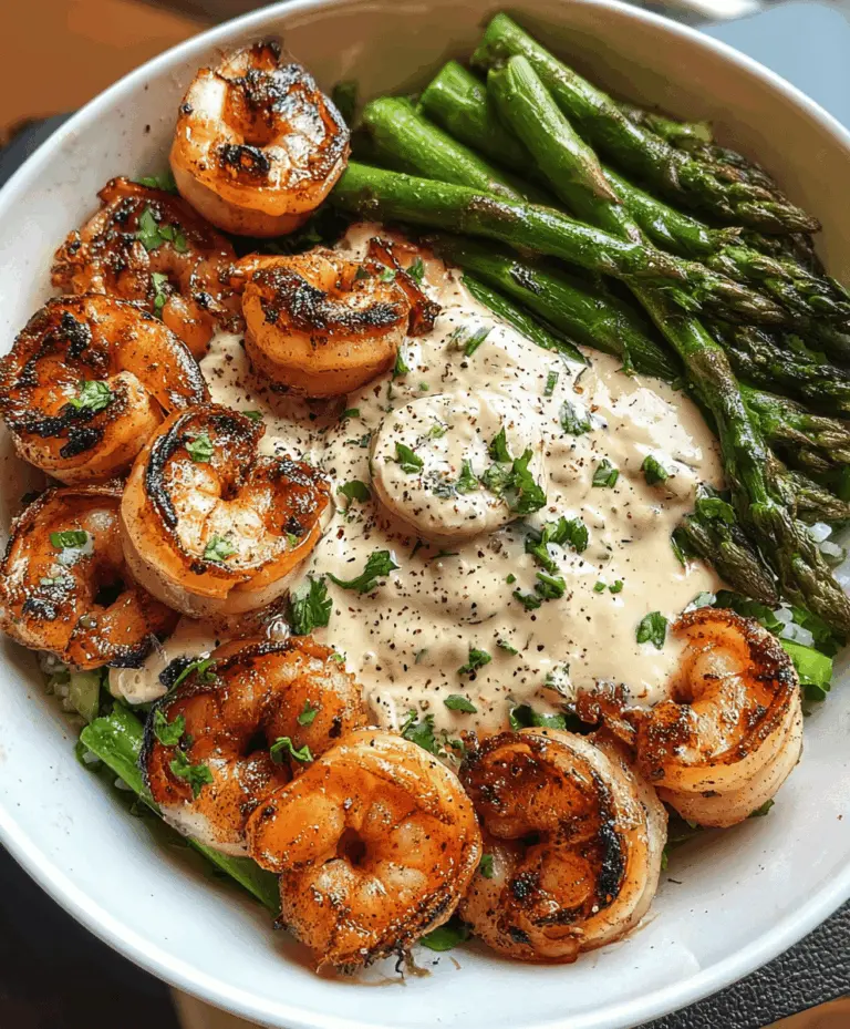 Easy Grilled Shrimp Bowl with Creamy Garlic Sauce