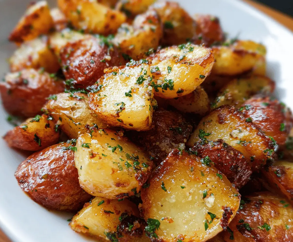 Easy Roasted Garlic Butter Parmesan Potatoes