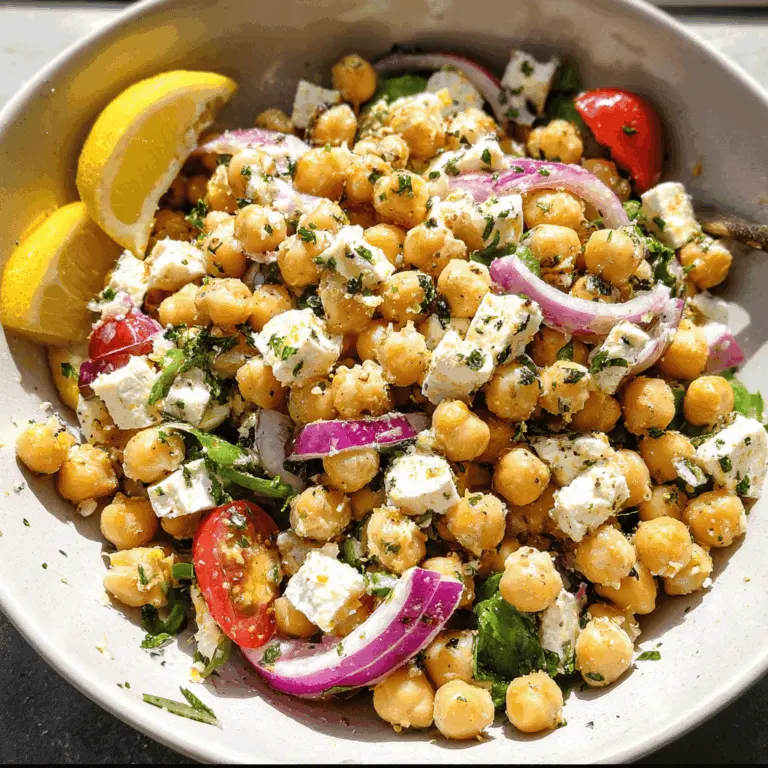 Easy Lemony Chickpea Feta Salad Recipe