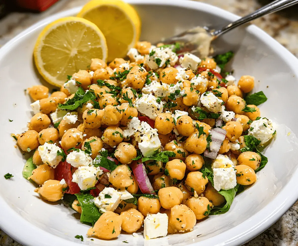 Easy Lemony Chickpea Feta Salad Recipe