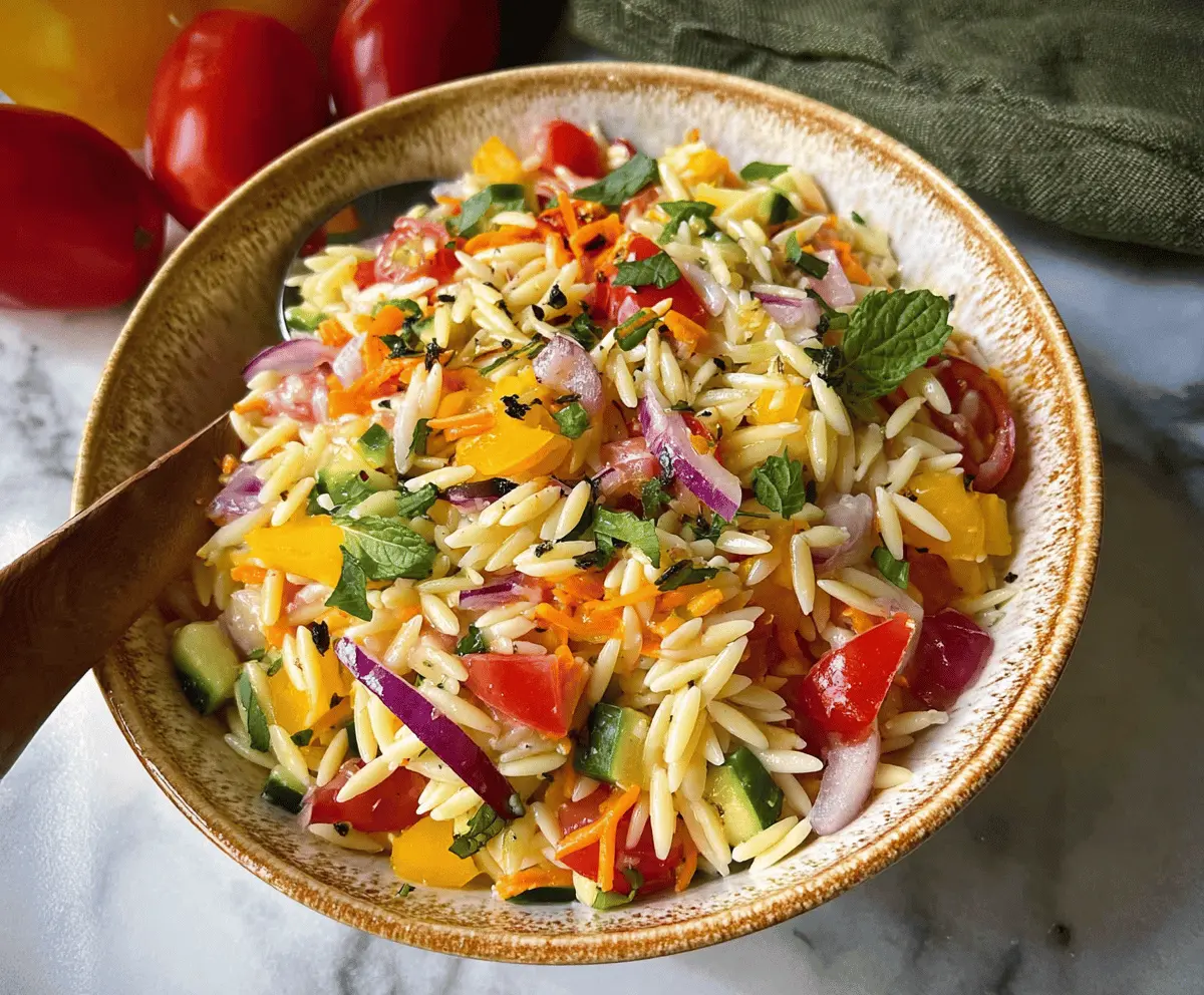 Easy Rainbow Orzo Salad Recipe for Summer