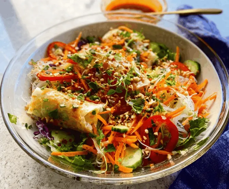 Fresh Spring Roll Salad With Spicy Ginger Dressing
