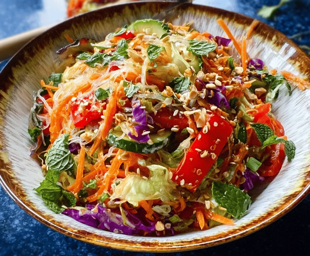 Fresh Spring Roll Salad With Spicy Ginger Dressing