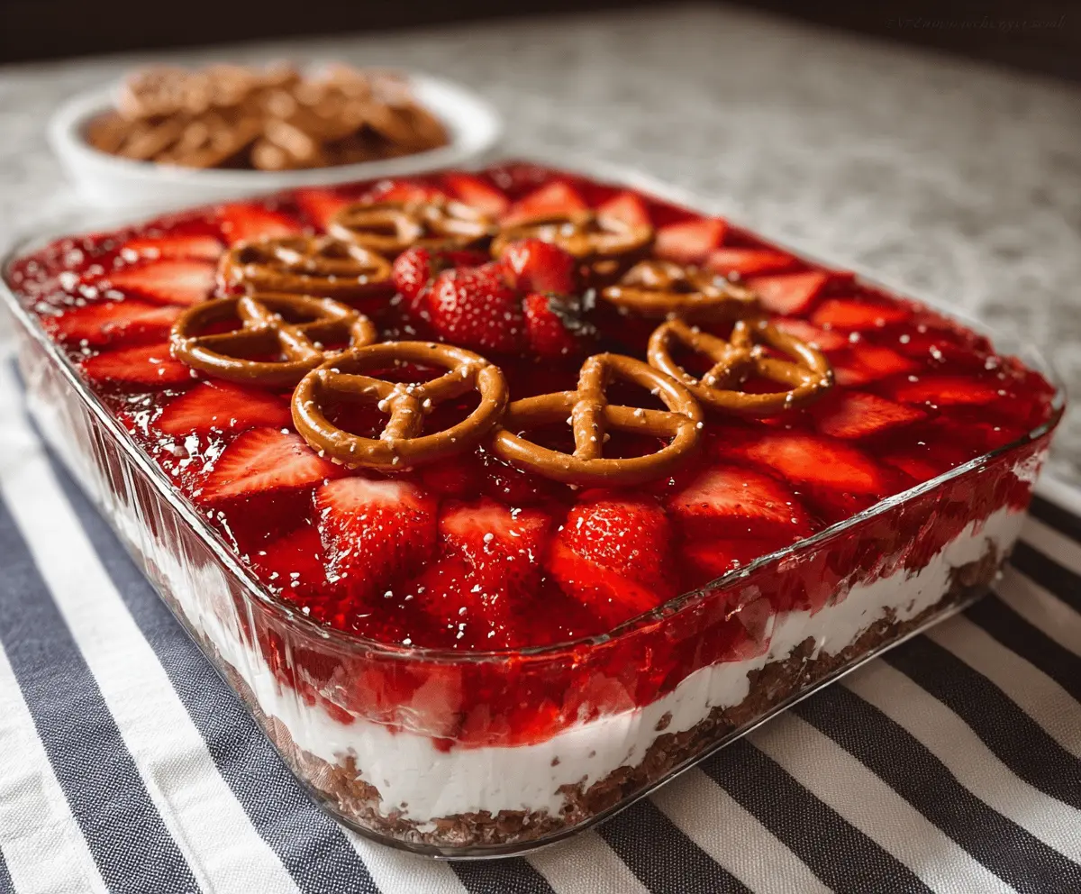 Easy Strawberry Pretzel Jello Salad Recipe