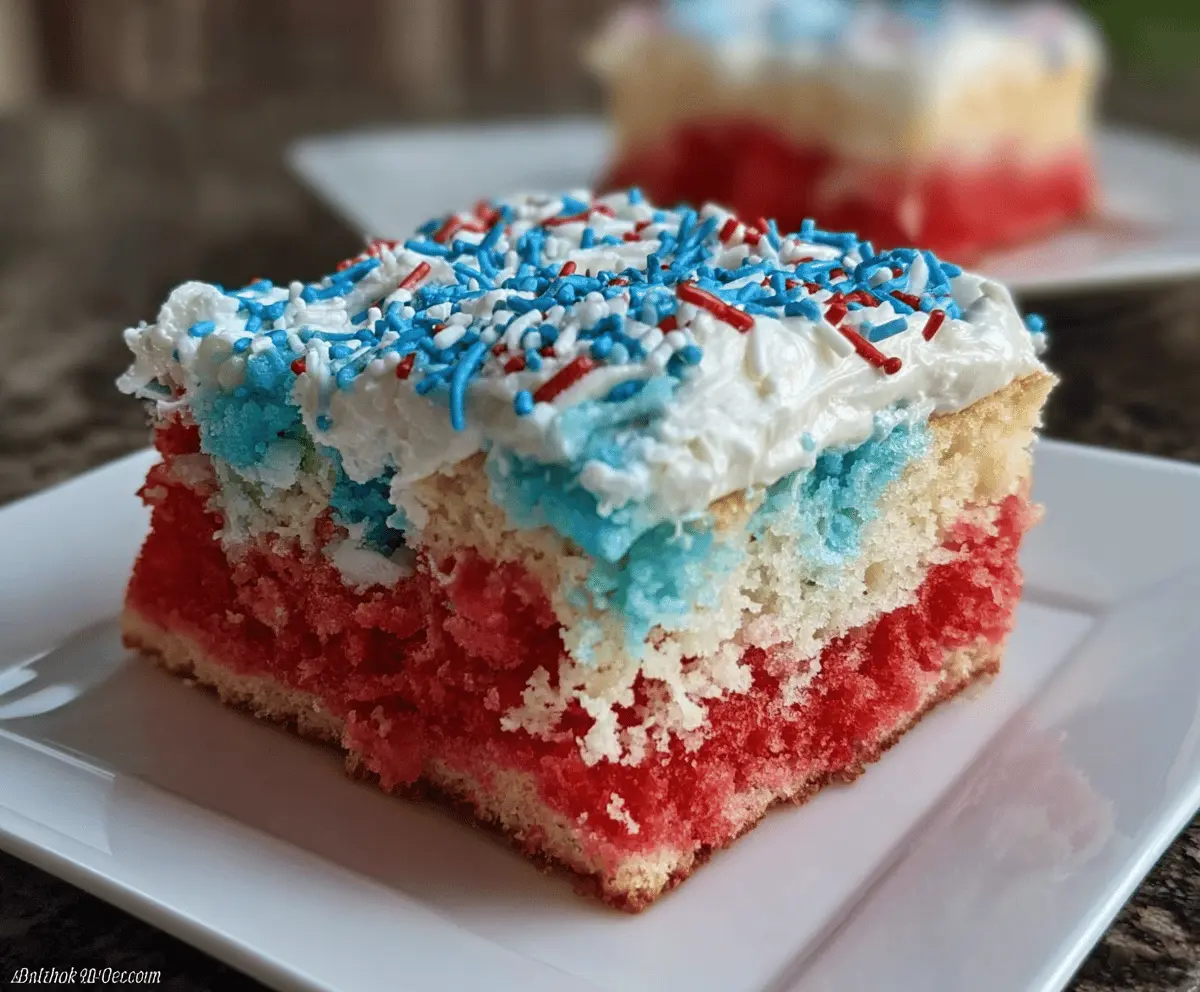 Easy Red White and Blue Poke Cake Recipe