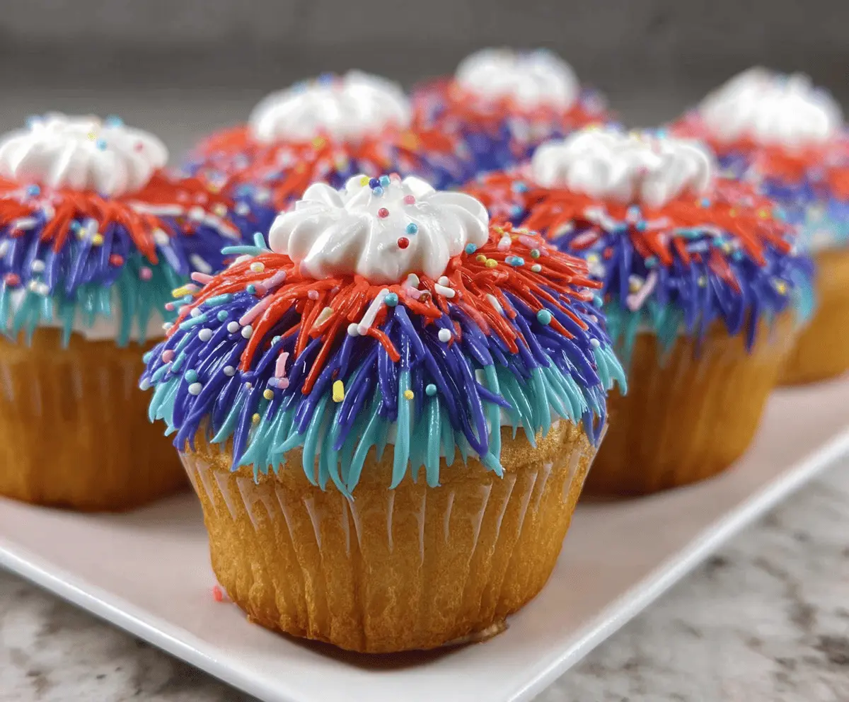 Easy Fireworks Cupcakes Recipe for Kids