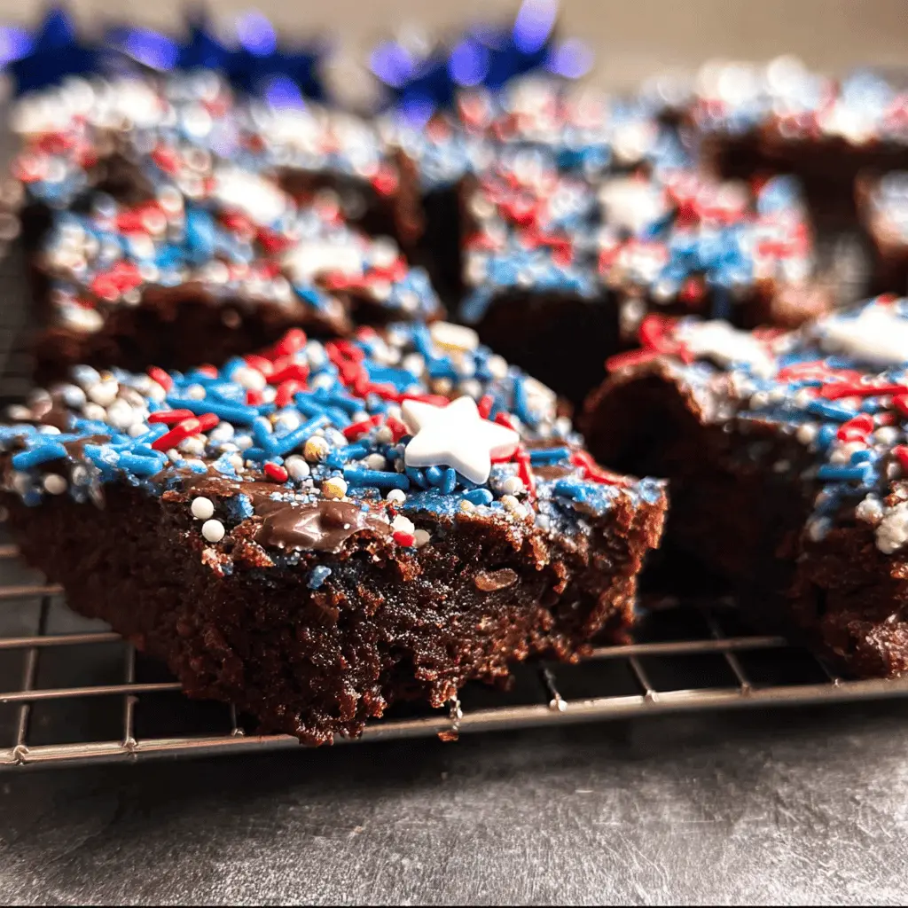 Easy Patriotic Star Spangled Brownies Recipe