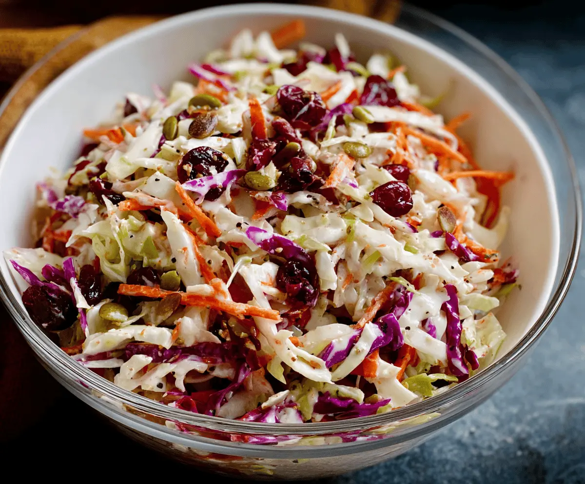 Fresh Cranberry Coleslaw Recipe for Holidays