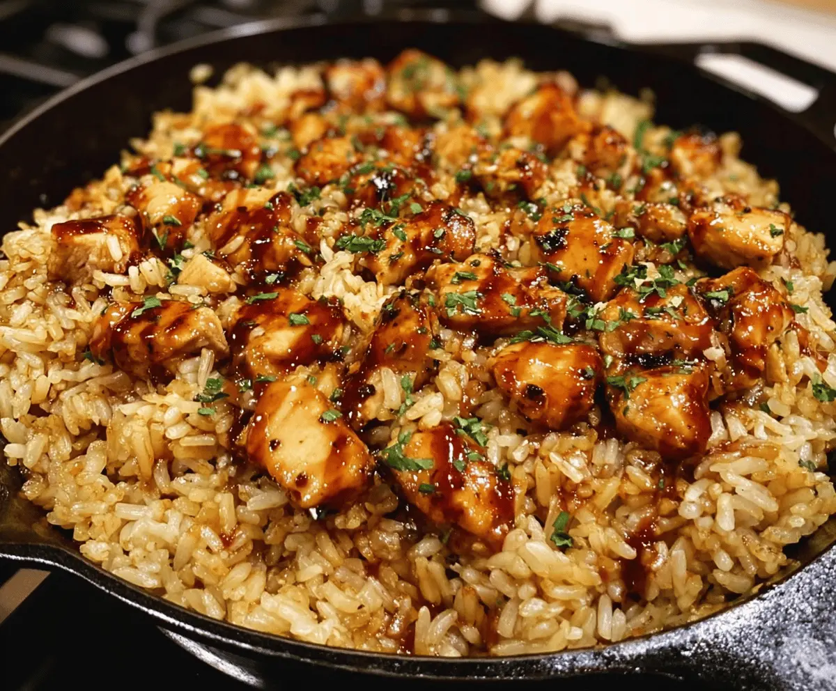 One-Pan Honey BBQ Chicken with Rice