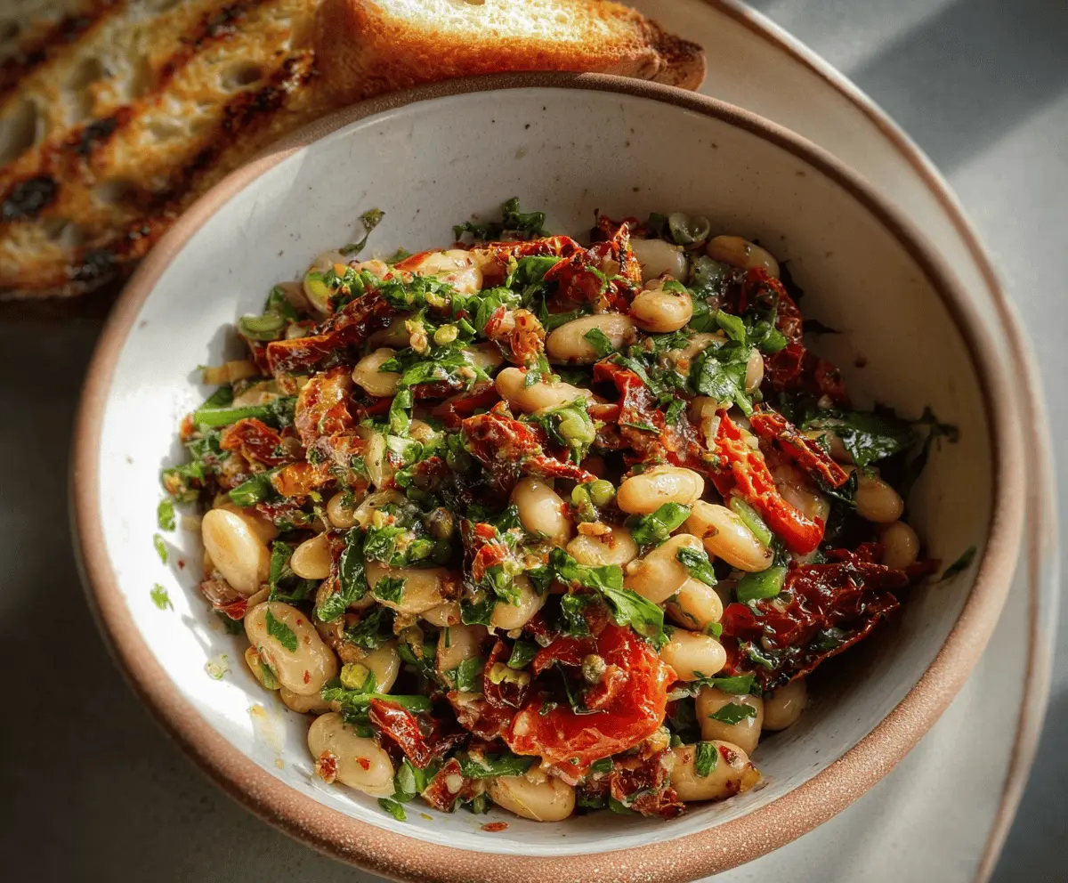 Easy Marinated Sun-Dried Tomato Bean Salad