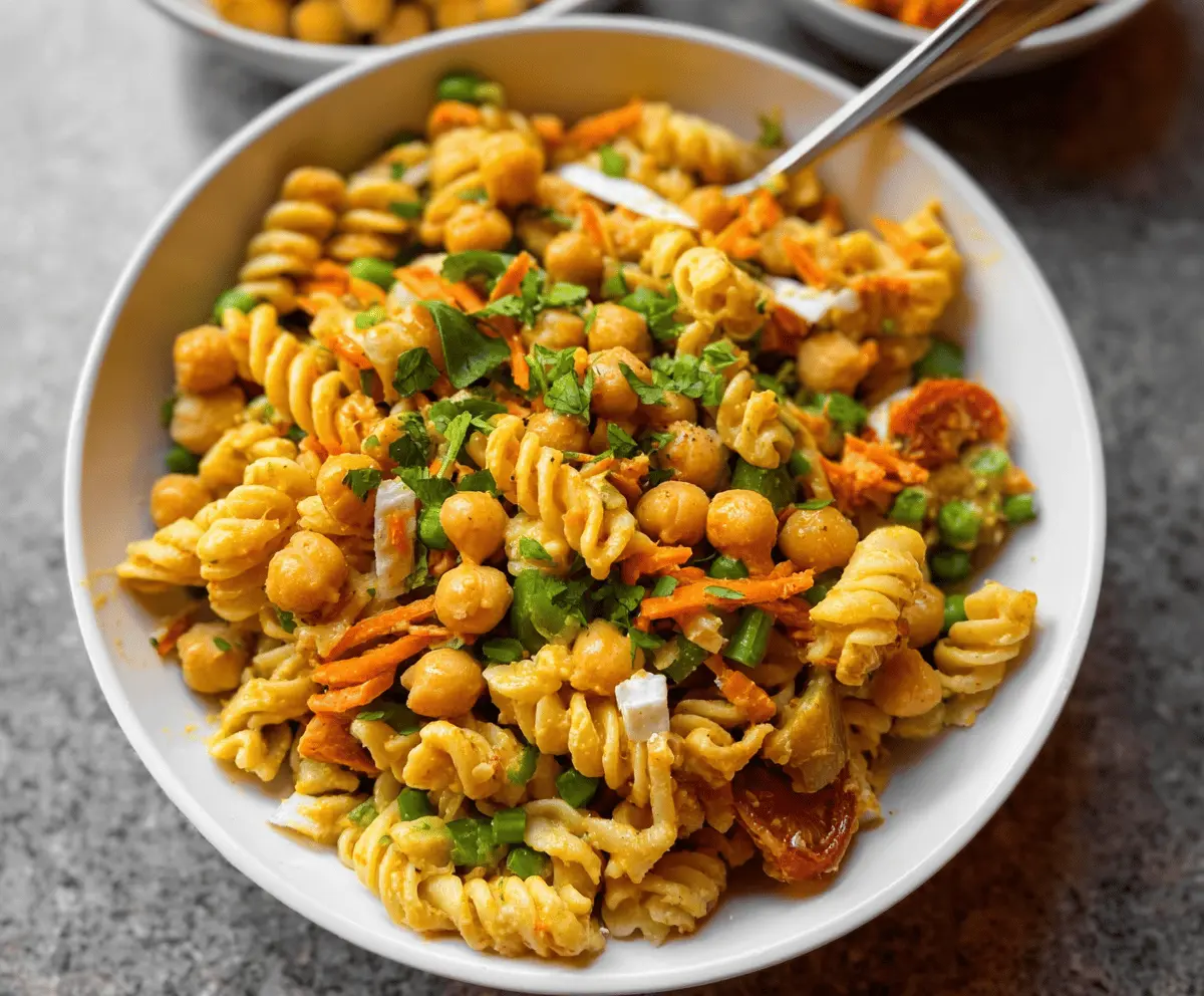 Easy Buffalo Chickpea Pasta Salad Recipe