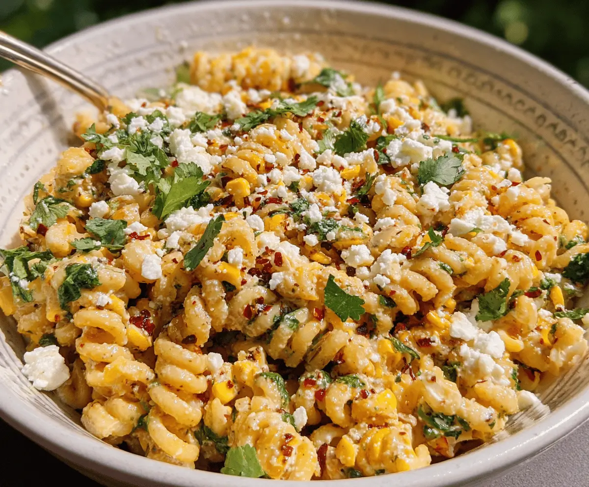 Creamy Mexican Street Corn Pasta Salad Recipe