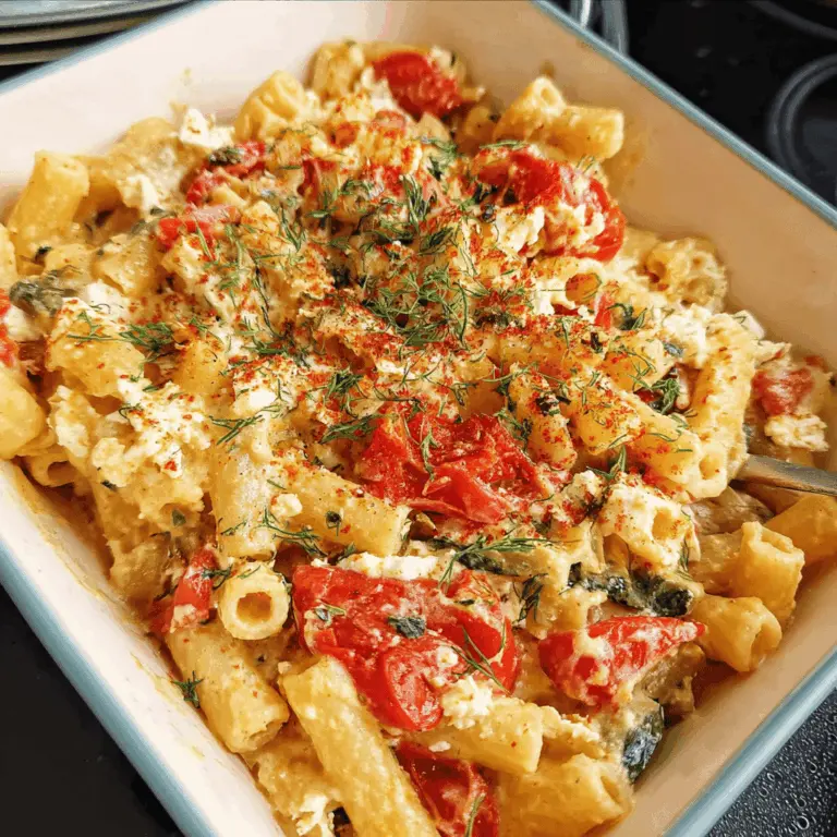 Easy Veggie Pasta with Creamy Baked Feta