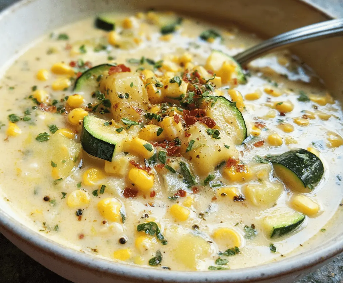 Creamy Summer Corn and Zucchini Chowder Recipe