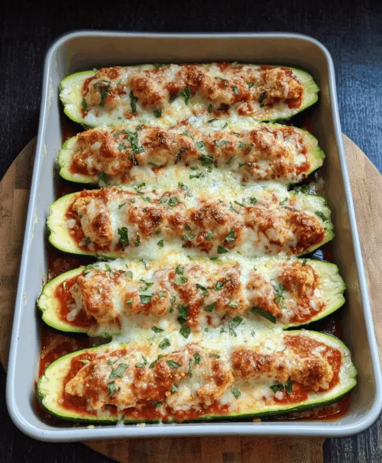 Easy Keto Chicken Parmesan Zucchini Boats