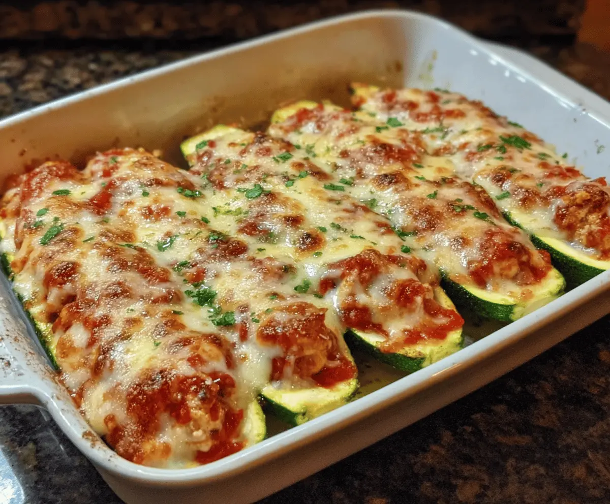 Easy Keto Chicken Parmesan Zucchini Boats