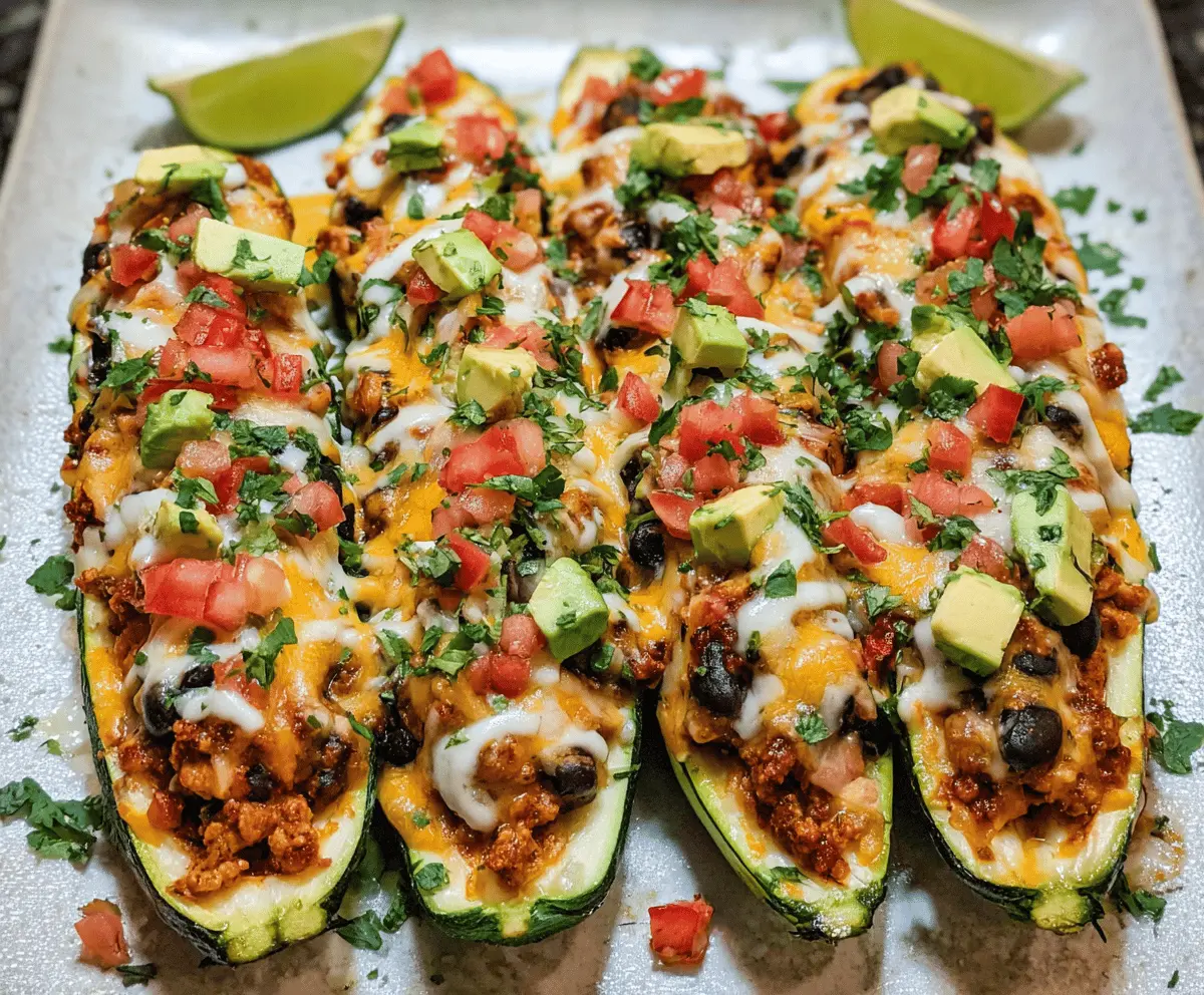 Easy Taco Stuffed Zucchini Boats Recipe