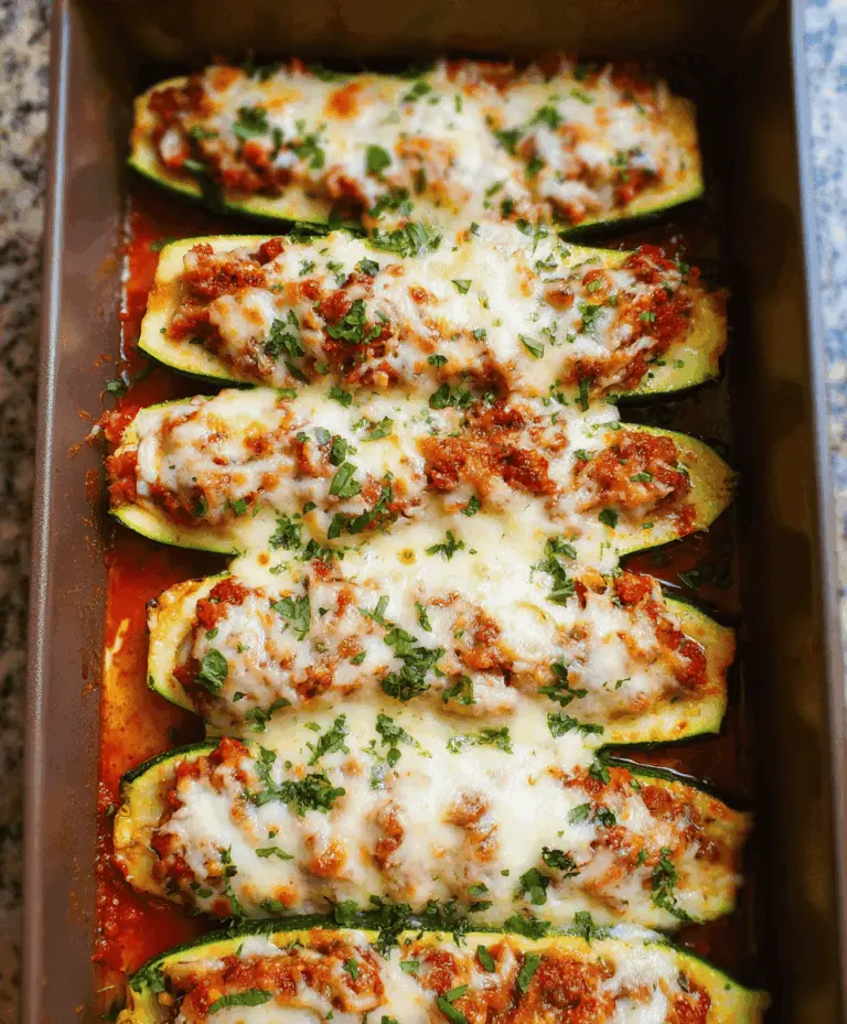 Healthy Cheesy Lasagna-Stuffed Zucchini