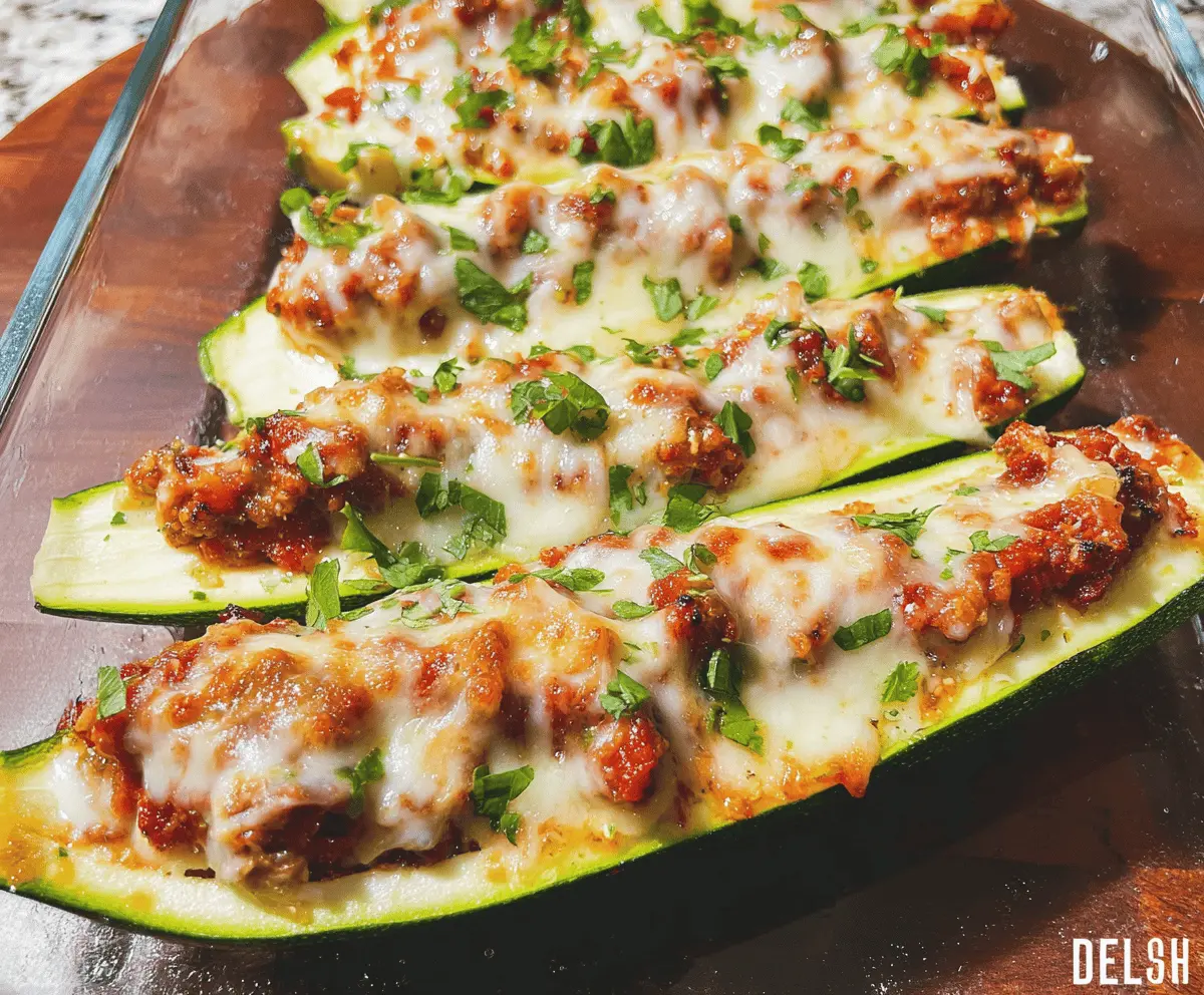 Healthy Cheesy Lasagna-Stuffed Zucchini