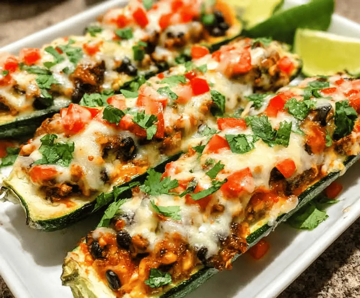 Healthy Mexican Zucchini Boats with Cheese
