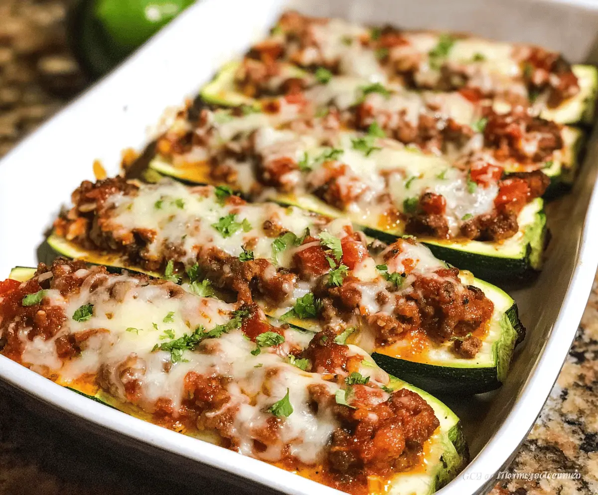 Easy Ground Beef Zucchini Boats Recipe