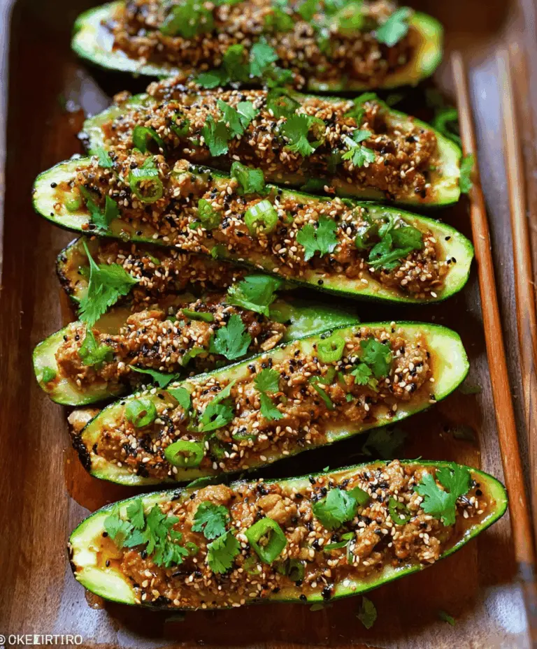 Garlic Sesame Honey Chicken Zucchini Boats