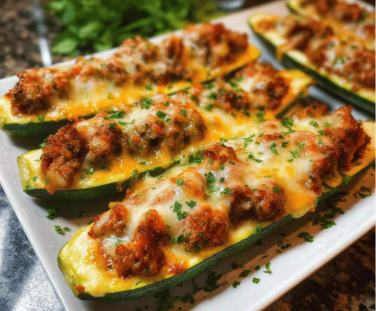 Easy Savory Stuffed Zucchini Boats Recipe