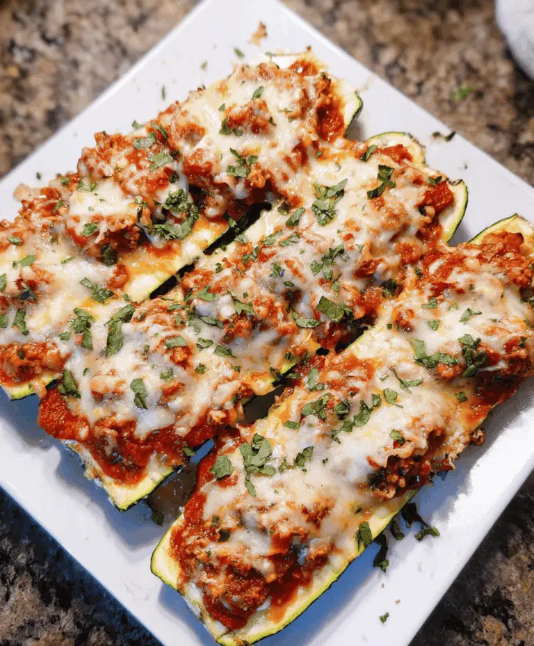 Easy Keto Zucchini Lasagna Boats Recipe