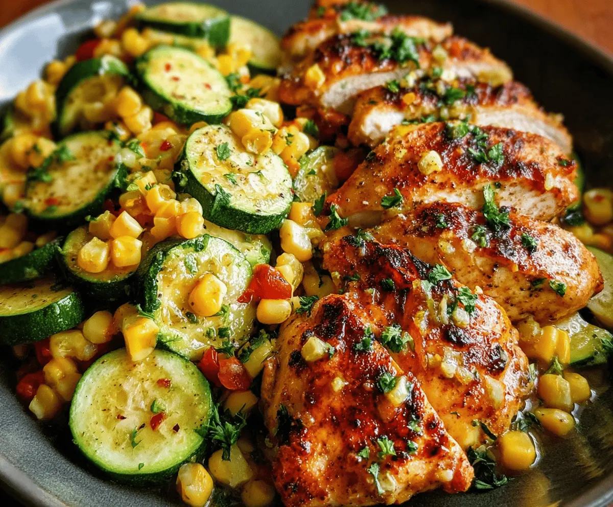 Garlic Butter Chicken with Zucchini and Sweet Corn