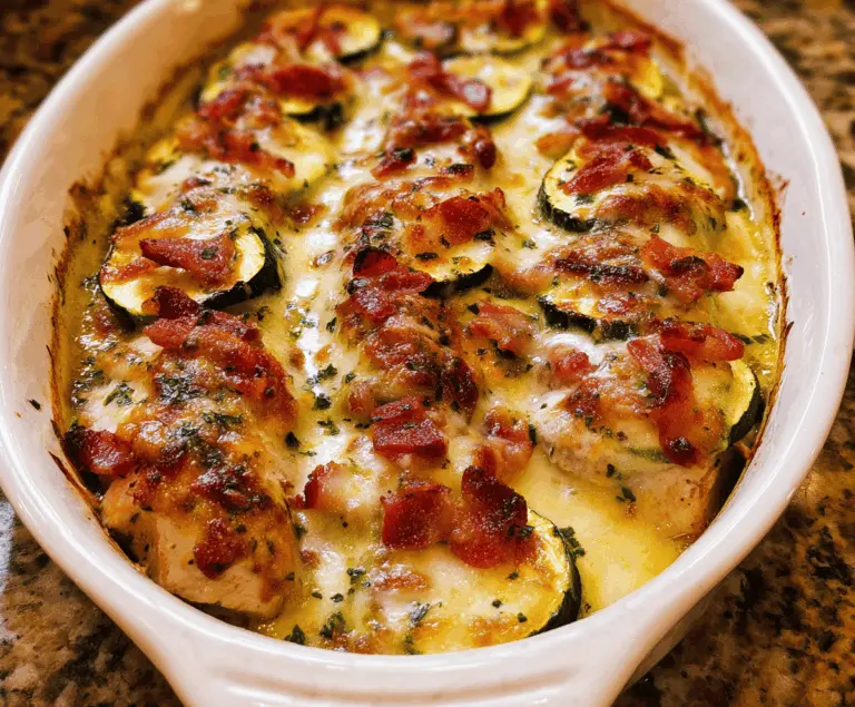 Easy Chicken Zucchini Bake with Crispy Bacon