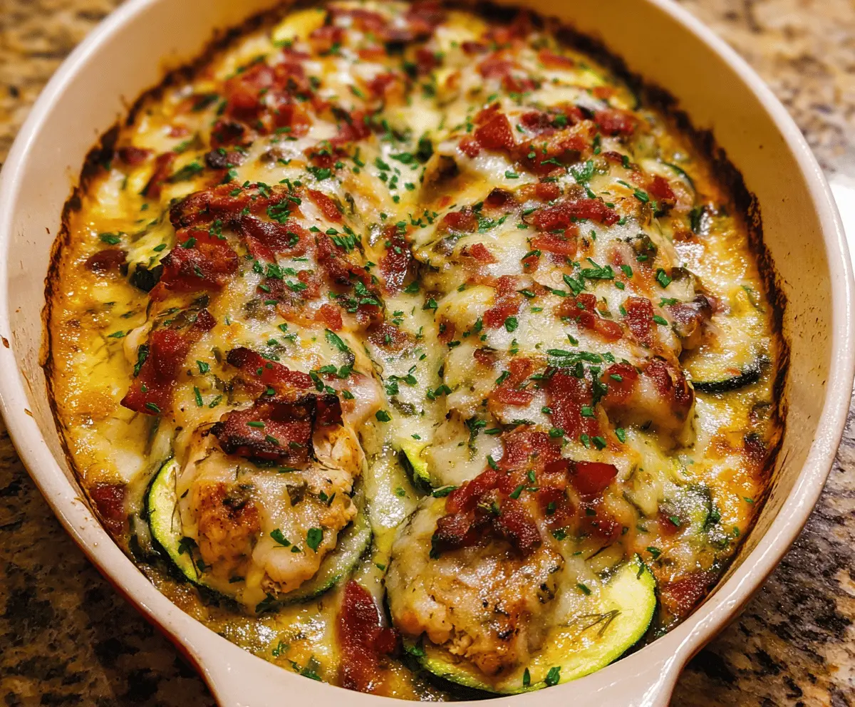 Easy Chicken Zucchini Bake with Crispy Bacon