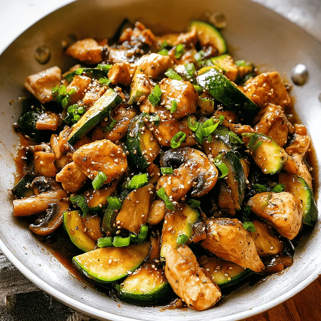 Easy Zucchini Mushroom Chicken Stir Fry Recipe