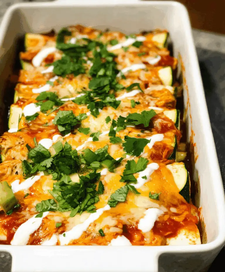 Low Carb Keto Chicken Zucchini Enchiladas