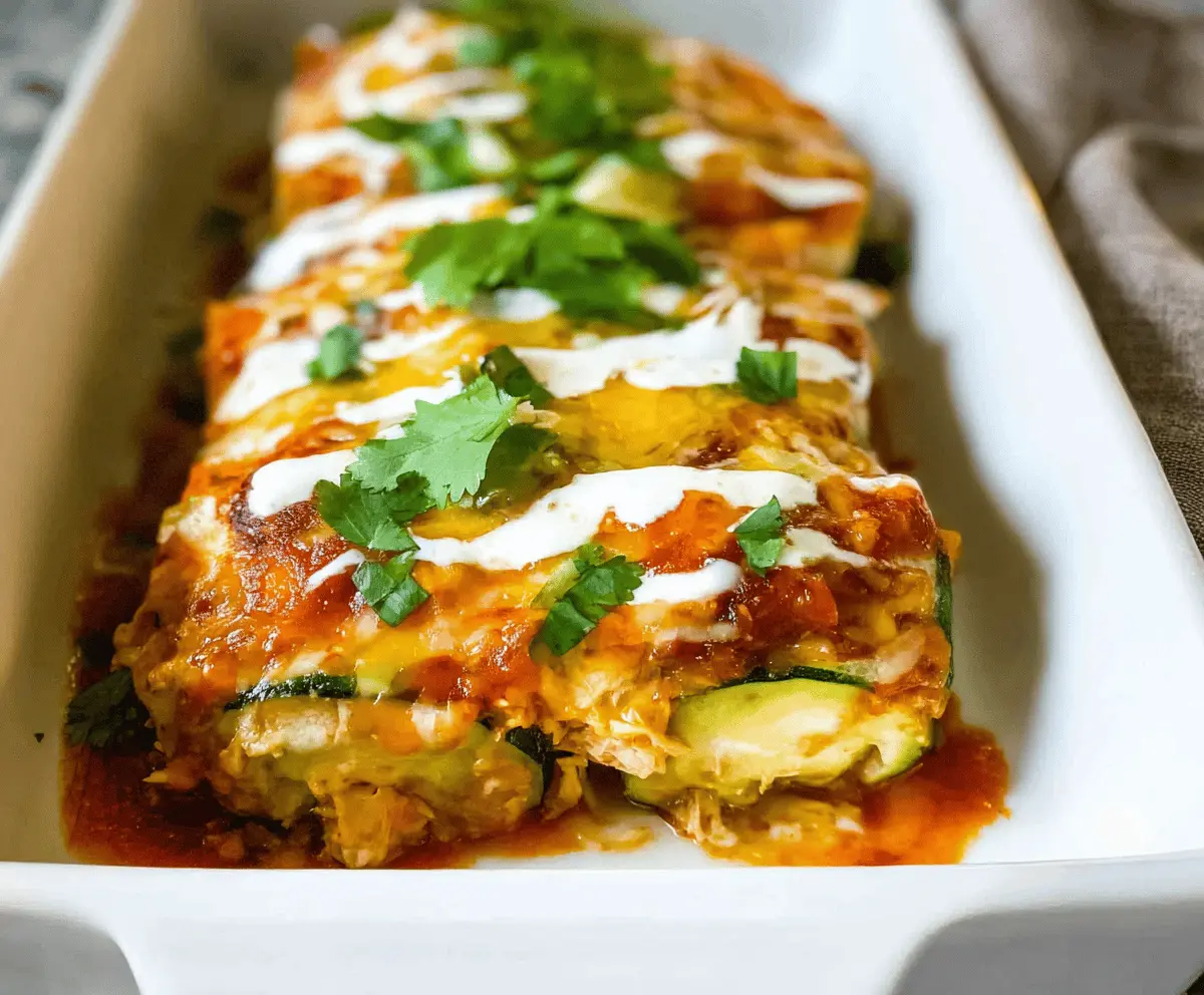 Low Carb Keto Chicken Zucchini Enchiladas