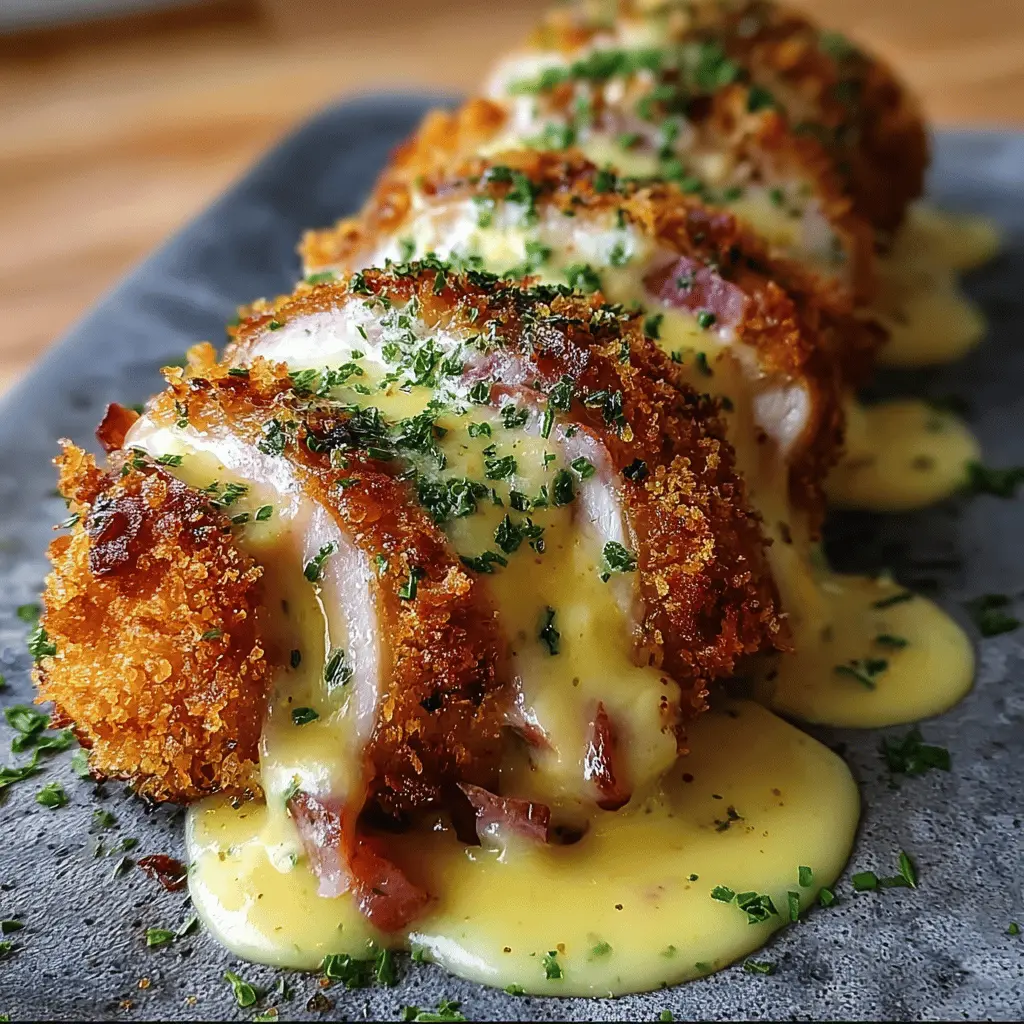 Crispy Chicken Cordon Bleu With Creamy Dijon Sauce