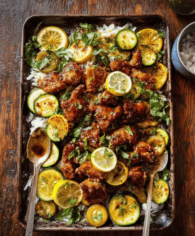 Easy Sheet Pan Hot Honey Garlic Chicken with Zucchini