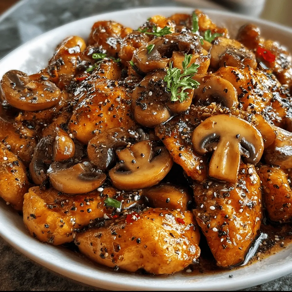 Black Pepper Chicken with Mushrooms Recipe