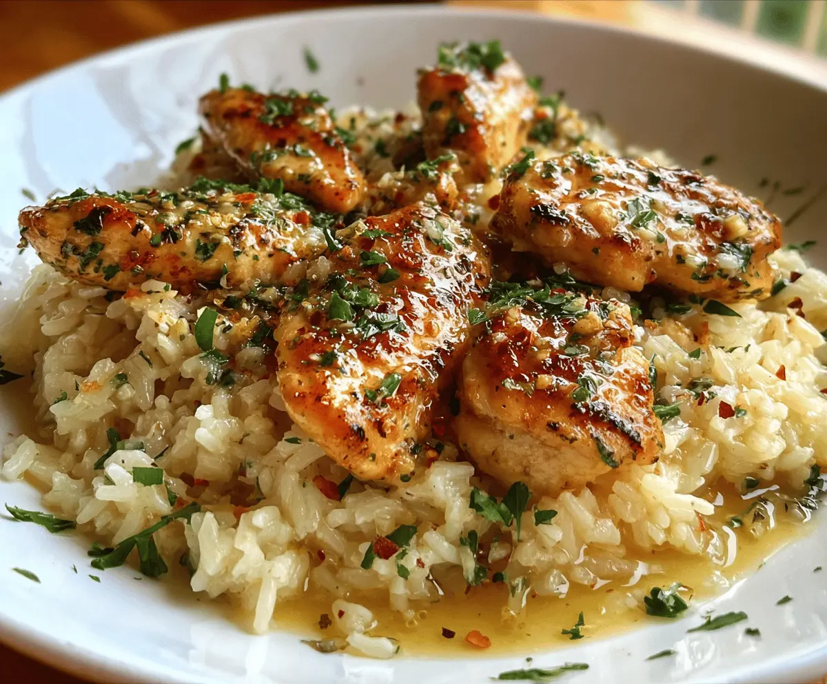 Easy Chicken Scampi with Garlic Parmesan Rice