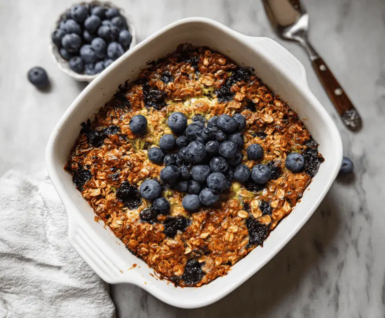 Healthy Zucchini Blueberry Baked Oatmeal Recipe