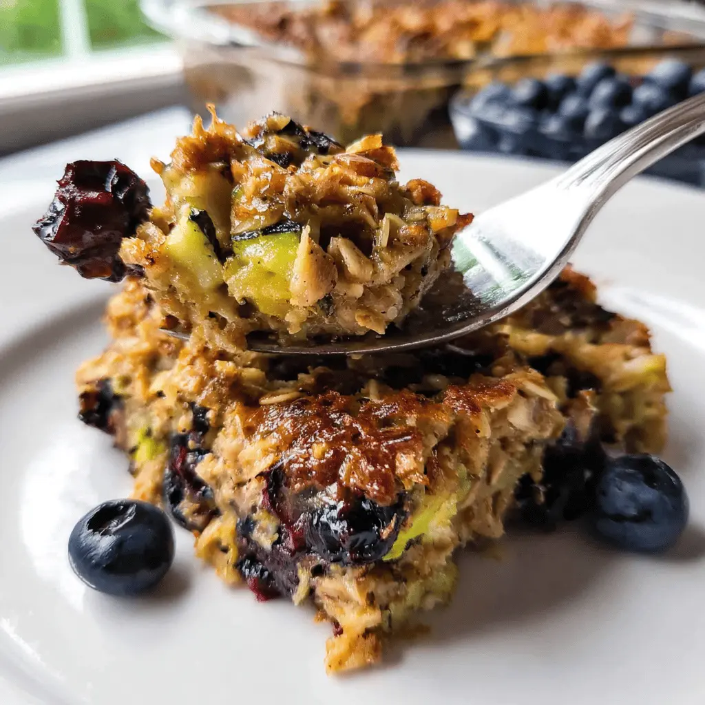 Healthy Zucchini Blueberry Baked Oatmeal Recipe