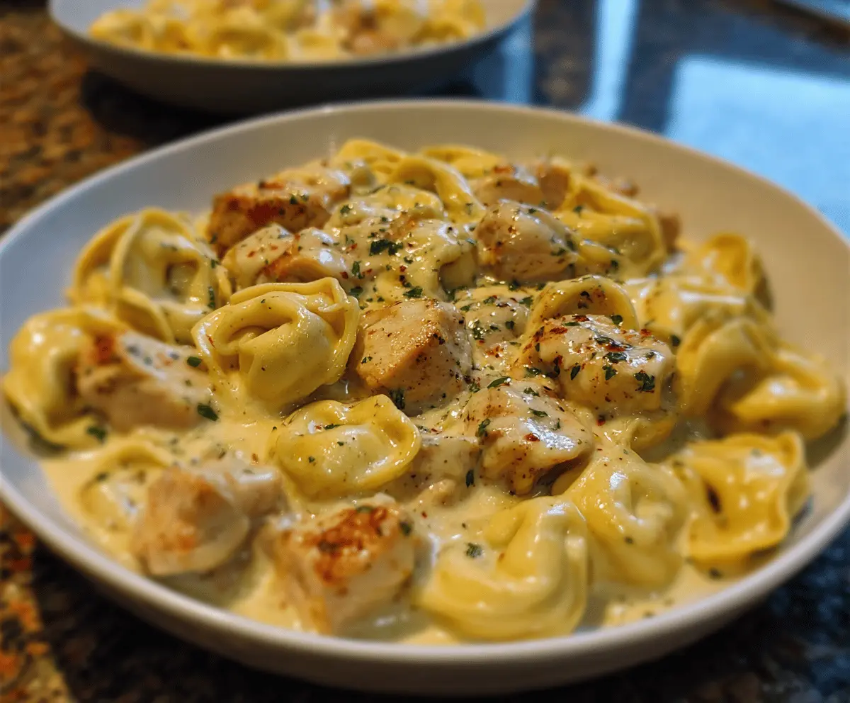 Cajun Garlic Chicken Tortellini in Three-Cheese Cream