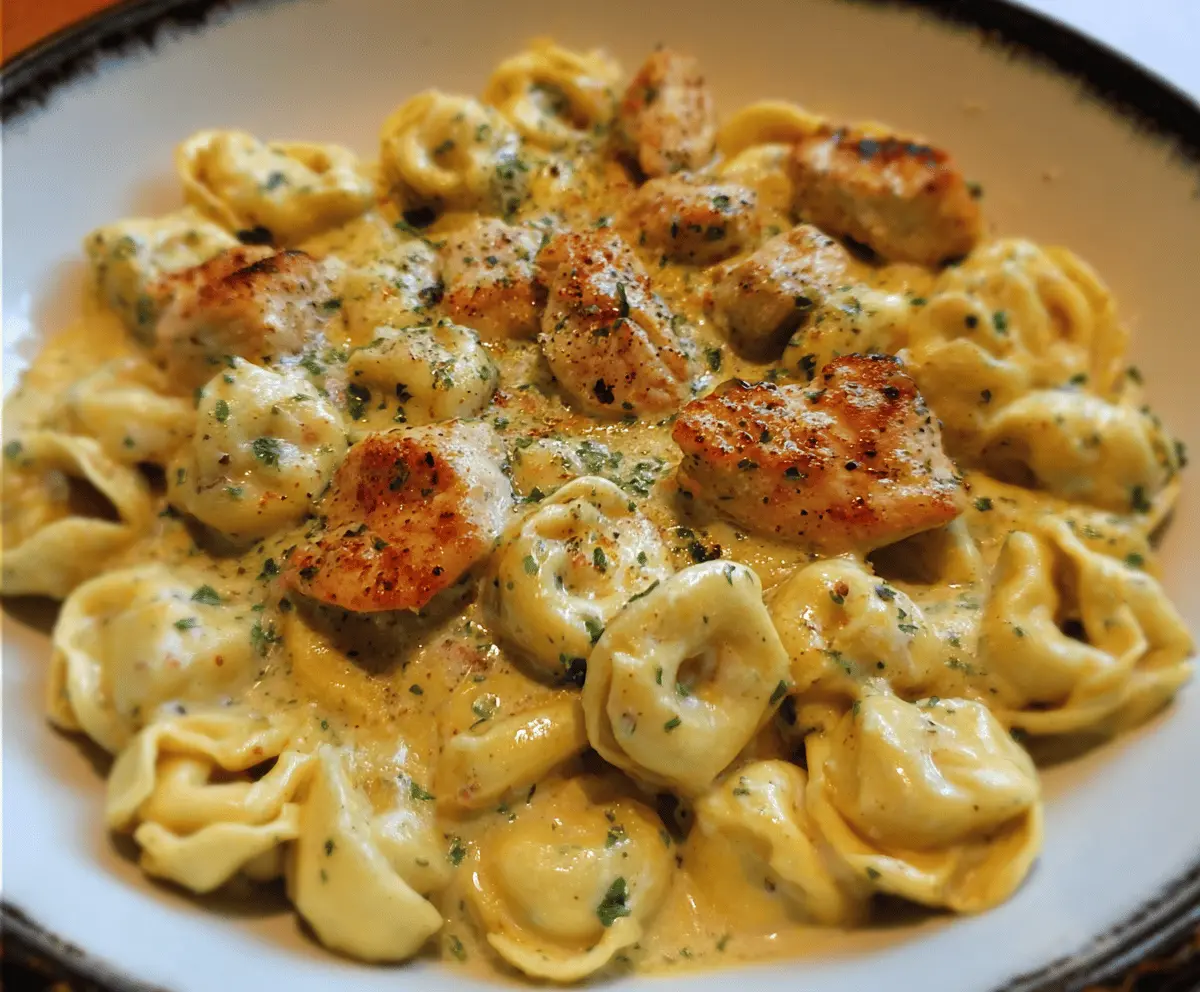Cajun Garlic Chicken Tortellini in Three-Cheese Cream