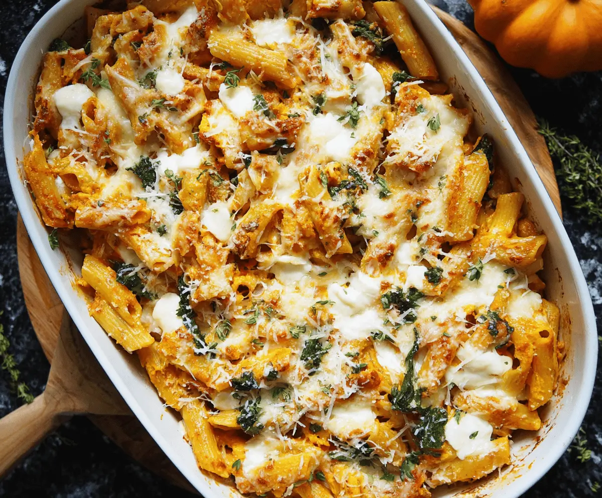 Cheesy Pumpkin Ricotta Pasta Bake
