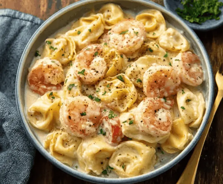 Creamy Shrimp Tortellini Alfredo