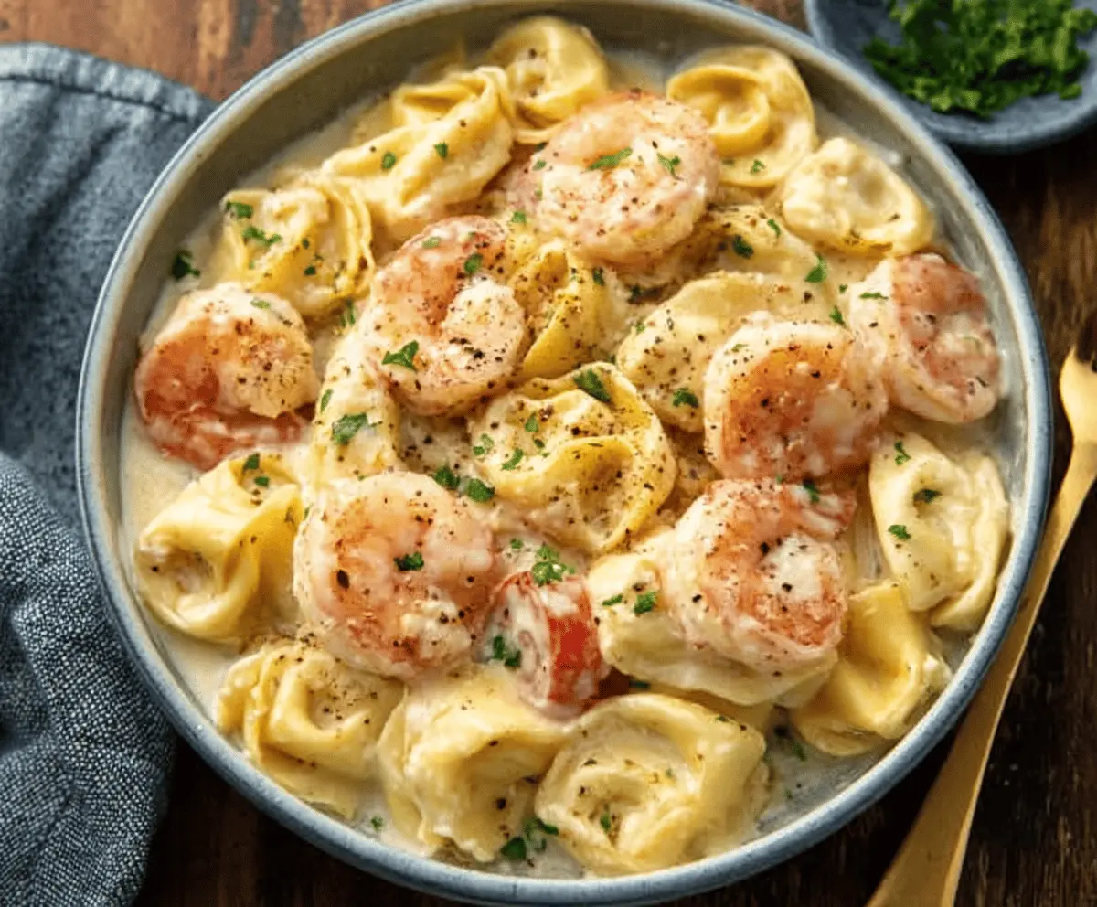 Creamy Shrimp Tortellini Alfredo